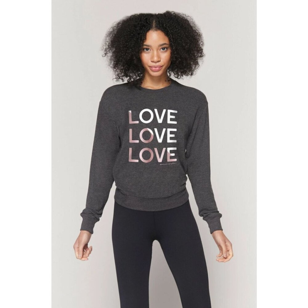 Spiritual Gangster Gray Love Crew Neck Sweater Size XL 23021
